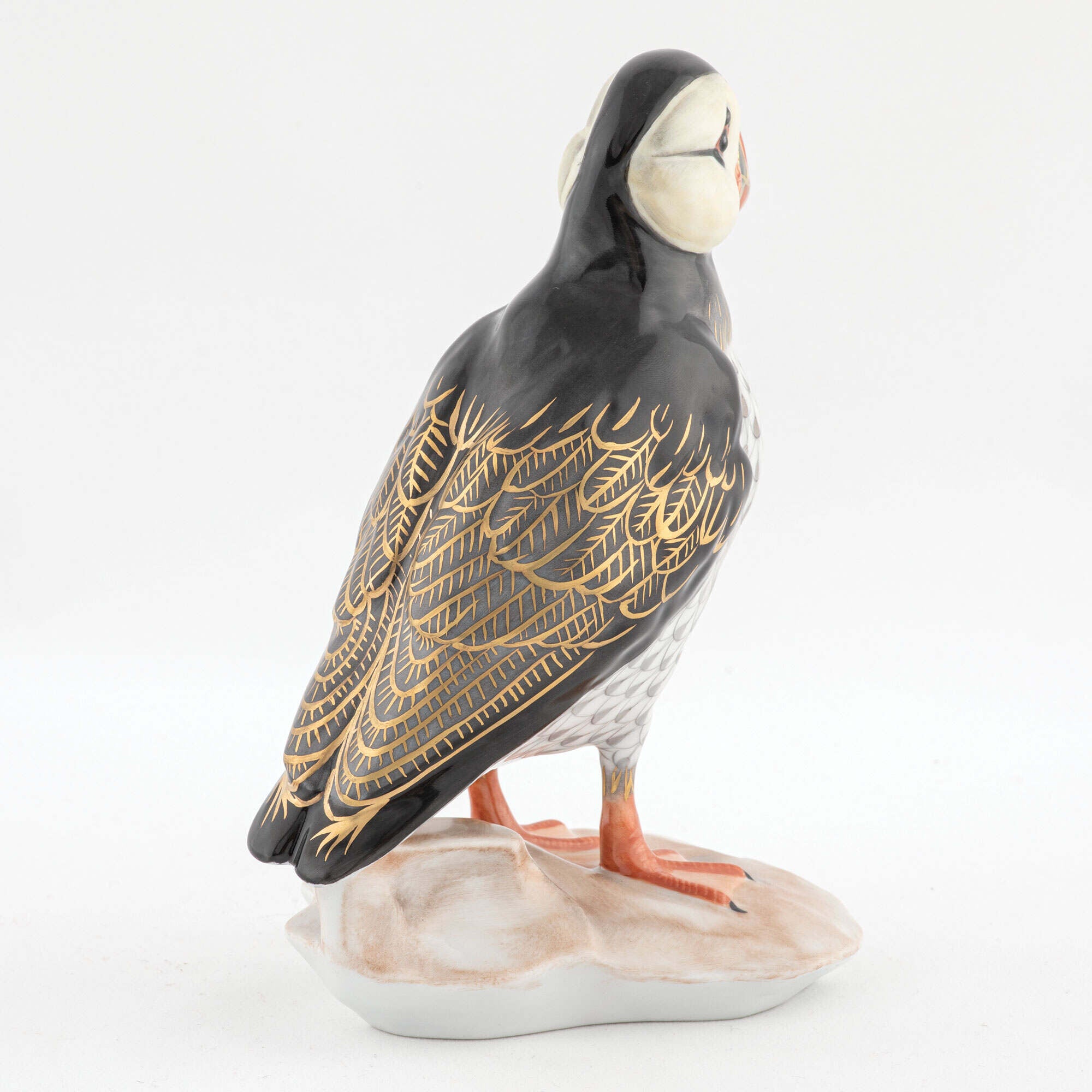 Herend Puffin on Rock Figurine — additional view
