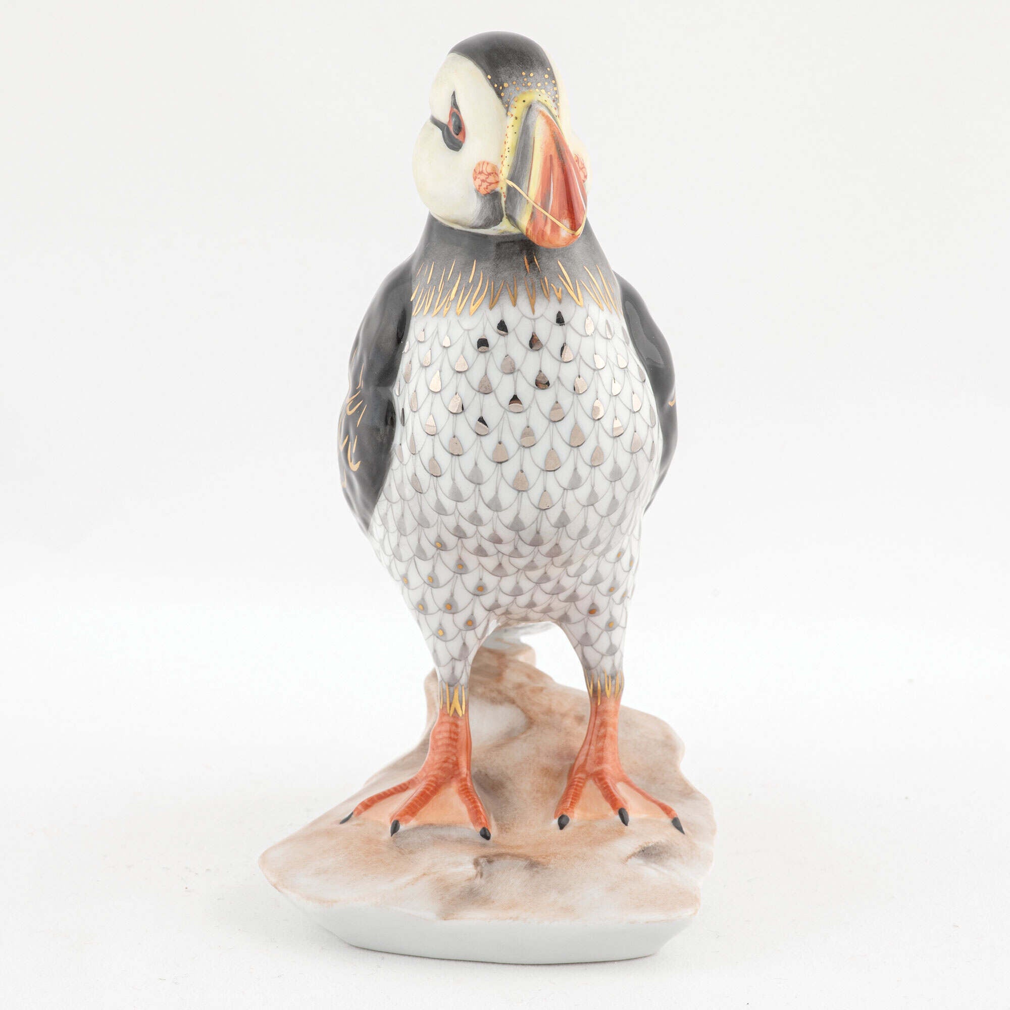 Herend Puffin on Rock Figurine — additional view