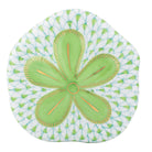 Hand-painted Herend Puffy Sand Dollar Figurine in Key Lime fishnet porcelain on a white background