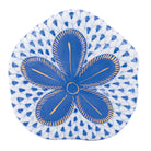 Herend Puffy Sand Dollar Figurine porcelain figurine painted in the Sapphire fishnet pattern