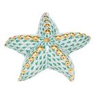 Puffy Starfish Figurine in hand-painted Green porcelain by Herend of Hungary