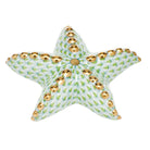 Key Lime fishnet Puffy Starfish Figurine figurine, hand-painted Herend porcelain with 24k gold accents