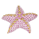 Herend Puffy Starfish Figurine porcelain figurine painted in the Raspberry fishnet pattern