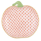 Hand-painted Herend Pumpkin Dish Decorative Plate in fine porcelain, 4.75in L X 4.75in W X 1.25in H, on a white background
