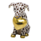Puppy Love Figurine in hand-painted Chocolate porcelain by Herend of Hungary