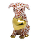 Puppy Love Figurine in hand-painted Rust porcelain by Herend of Hungary