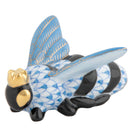 Blue fishnet Queen Bee Figurine figurine, hand-painted Herend porcelain with 24k gold accents