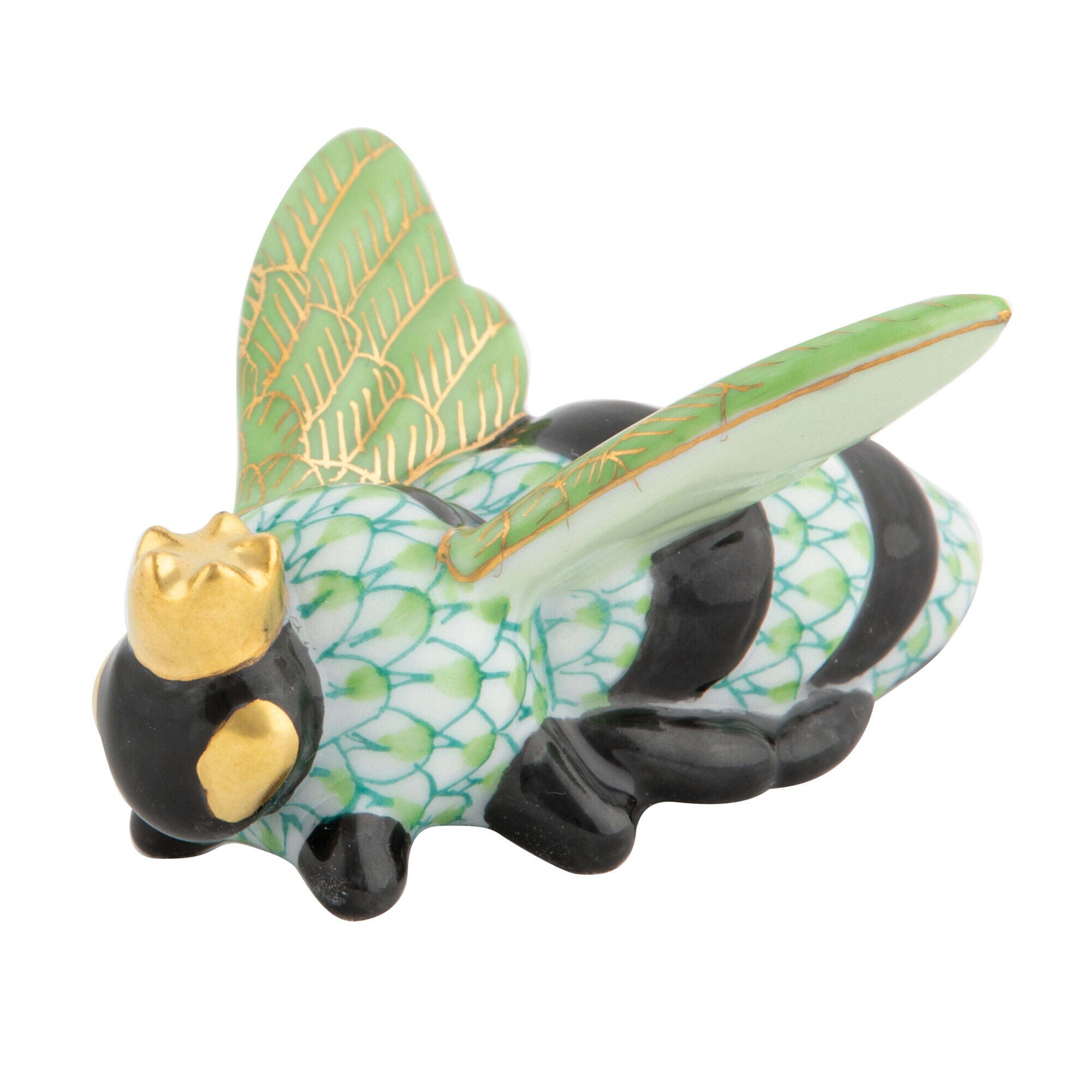 Queen Bee Figurine in hand-painted Key Lime porcelain by Herend of Hungary
