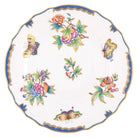Hand-painted Herend Queen Victoria (Blue) Dinner Plate in fine porcelain, 10.5in D, on a white background