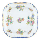 Hand-painted Herend Queen Victoria (Blue) Square Fruit Dish in fine porcelain, 11in SQ, on a white background