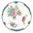 Hand-painted Herend Queen Victoria (Blue) Tea Saucer Cup & Saucer Set in fine porcelain, 6in D, on a white background