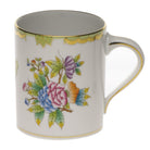 Hand-painted Herend Queen Victoria Coffee Mug in fine porcelain, (16 OZ) 4in H, on a white background