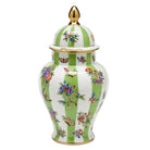 Hand-painted Herend Queen Victoria Covered Urn Vase in fine porcelain, 14.5in H, on a white background