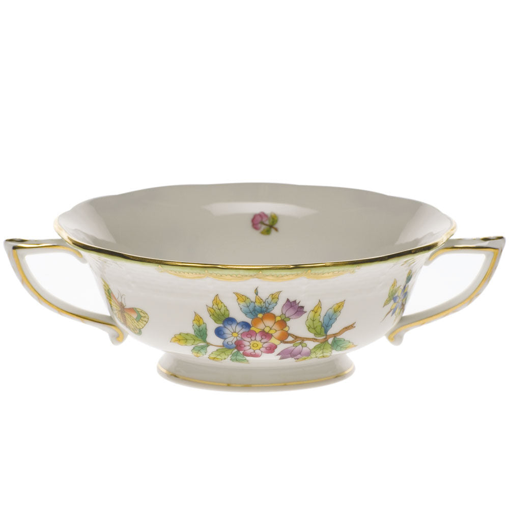 Hand-painted Herend Queen Victoria Cream Soup Cup Cream Soup Bowl in fine porcelain, on a white background