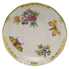 Hand-painted Herend Queen Victoria Cream Soup Stand Cream Soup Bowl in fine porcelain, 7.25in D, on a white background