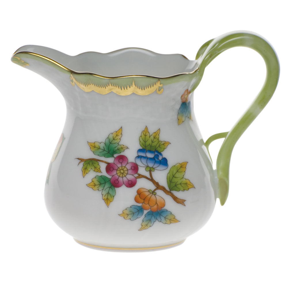 Hand-painted Herend Queen Victoria Creamer in fine porcelain, (4 OZ) 3.25in H, on a white background