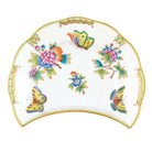 Hand-painted Herend Queen Victoria Crescent Salad Salad Plate in fine porcelain, 7.25in L X 5in W, on a white background