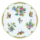Hand-painted Herend Queen Victoria Dinner Plate in fine porcelain, 10.5in D, on a white background