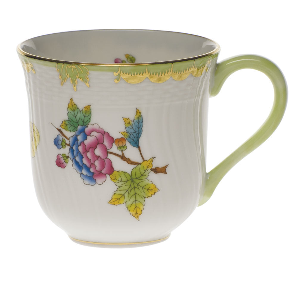 Hand-painted Herend Queen Victoria Mug in fine porcelain, (10 OZ) 3.5in H, on a white background