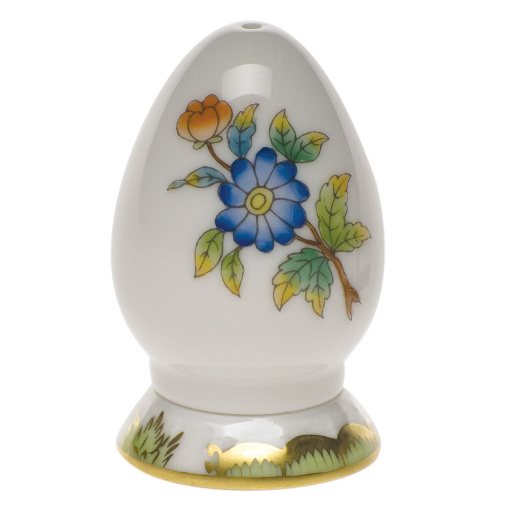 Hand-painted Herend Queen Victoria Pepper Shaker Single Hole Salt & Pepper Shaker Set in fine porcelain, 2.5in H, on a white background