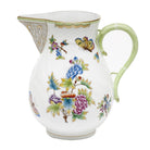 Hand-painted Herend Queen Victoria Pitcher in fine porcelain, (60 OZ) 7.75in H, on a white background