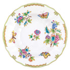 Hand-painted Herend Queen Victoria Rim Soup Soup Plates & Rimmed Soup Bowl in fine porcelain, 9.5in D, on a white background