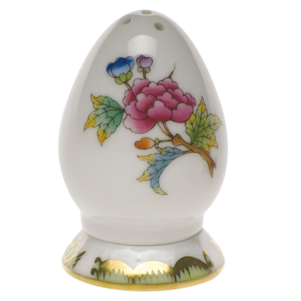Hand-painted Herend Queen Victoria Salt Shaker Multi Hole Salt & Pepper Shaker Set in fine porcelain, 2.5in H, on a white background