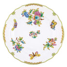 Hand-painted Herend Queen Victoria Service Plate in fine porcelain, 11in D, on a white background