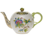 Hand-painted Herend Queen Victoria Tea Pot with Butterfly Teapot in fine porcelain, (12 OZ) 4in H, on a white background