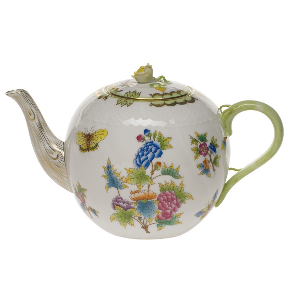 Herend Queen Victoria Tea Pot with Rose Teapot, alternate view