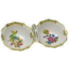 Hand-painted Herend Queen Victoria Twin Salt Salt & Pepper Shaker Set in fine porcelain, 5.5in L, on a white background