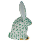 Rabbit Miniature Figurine in hand-painted Green porcelain by Herend of Hungary