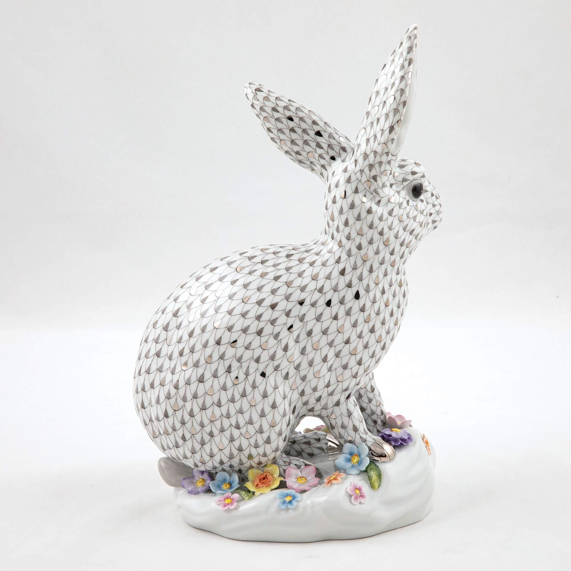 Herend Rabbit with Applied Flowers Figurine — additional view