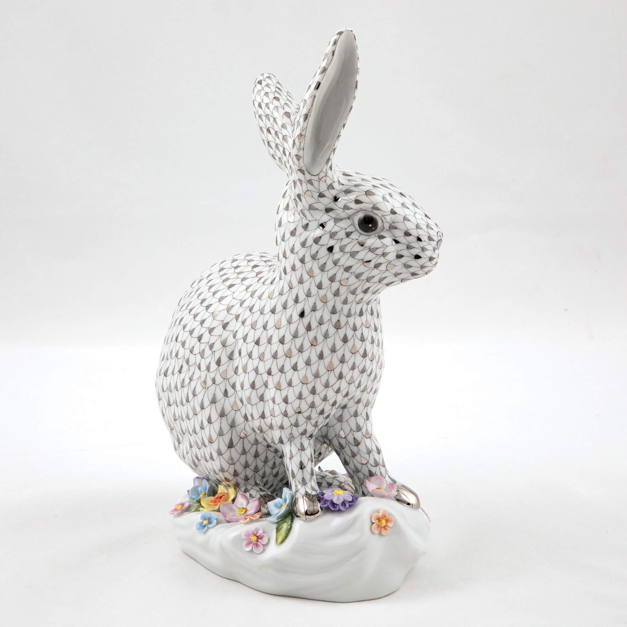 Herend Rabbit with Applied Flowers Figurine — additional view