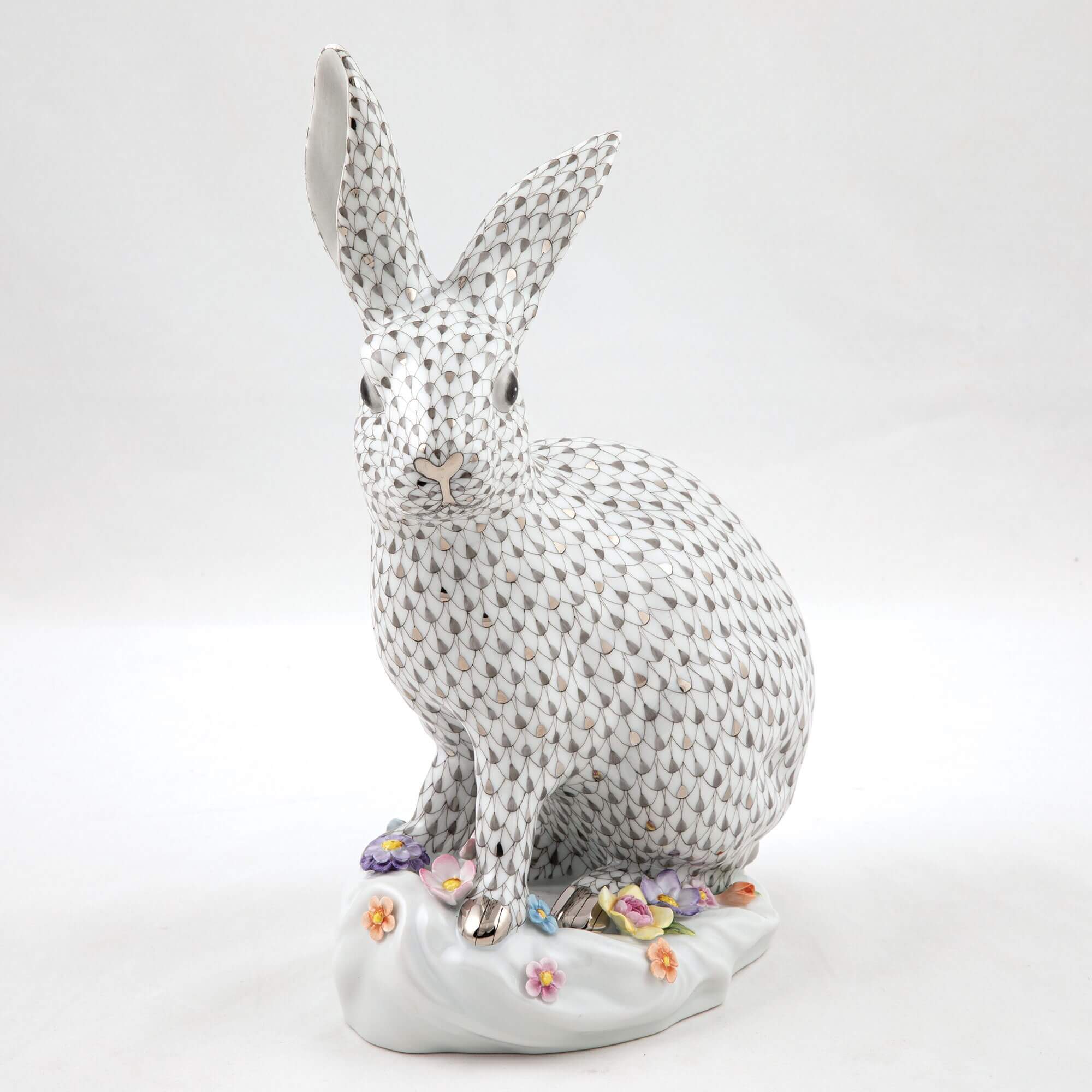 Herend Rabbit with Applied Flowers Figurine — additional view