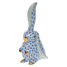 Herend Rabbit with One Ear Up Figurine porcelain figurine painted in the Blue fishnet pattern