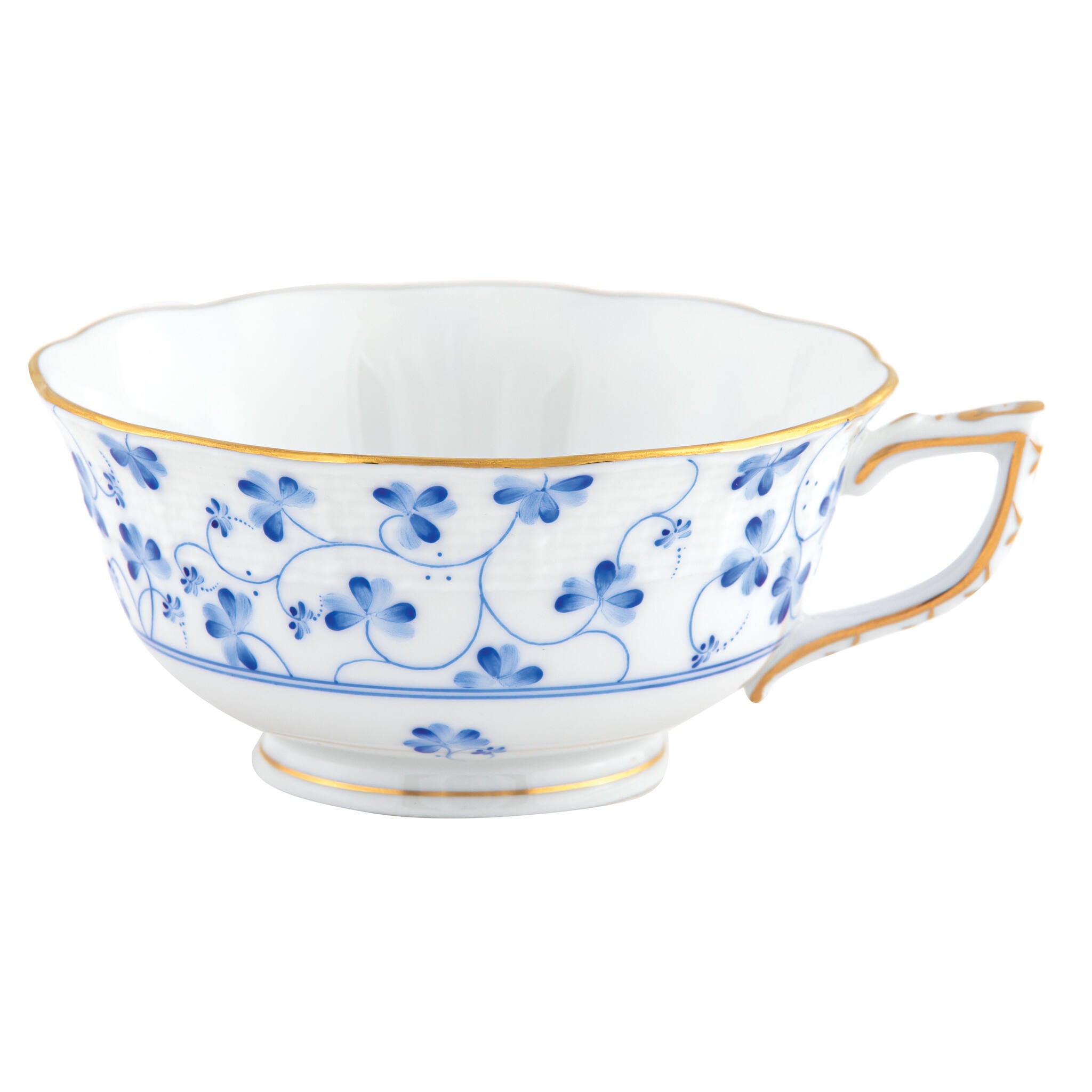 Hand-painted Herend Rachael Tea Cup Cup & Saucer Set in fine porcelain, on a white background