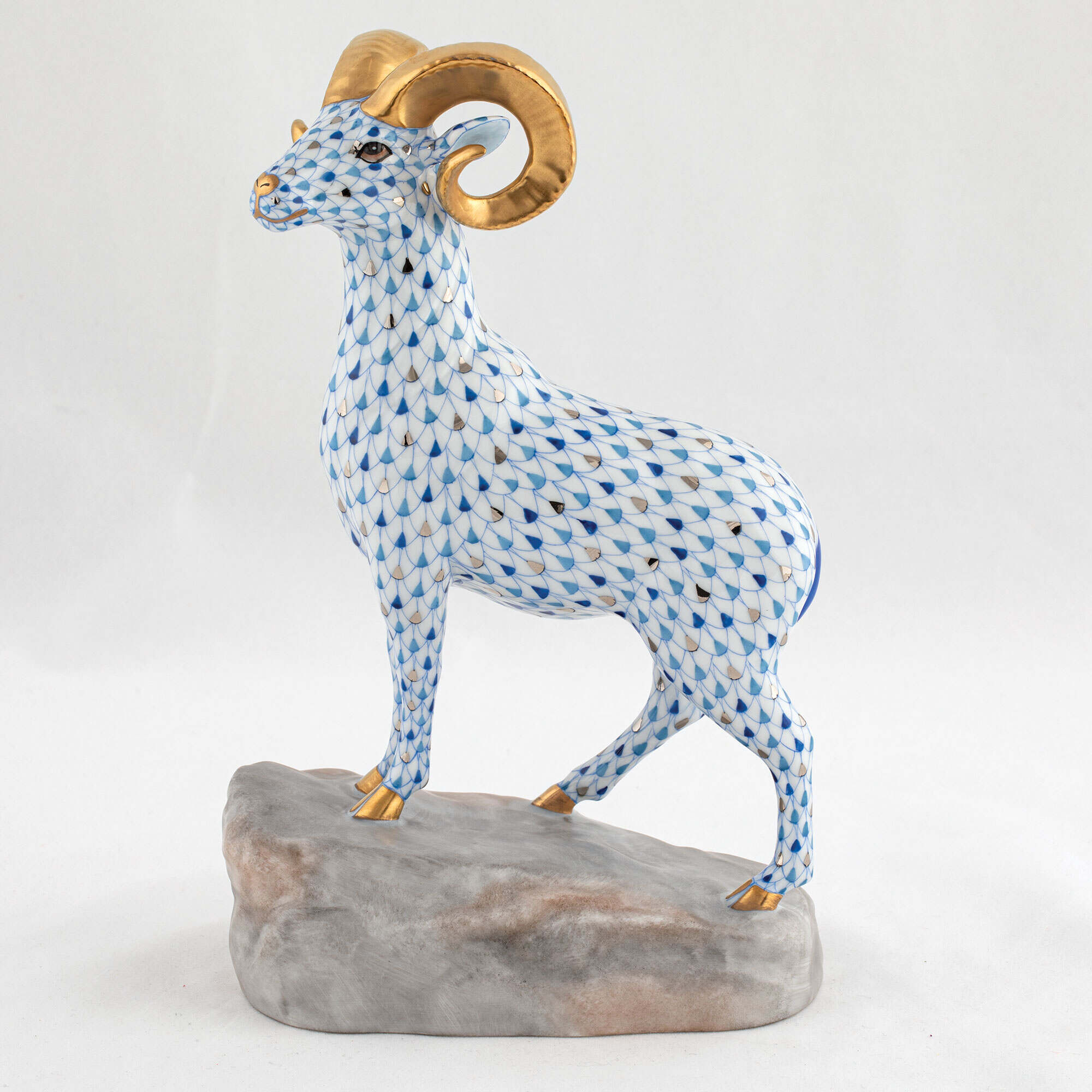 Herend Ram on Rock Figurine — additional view