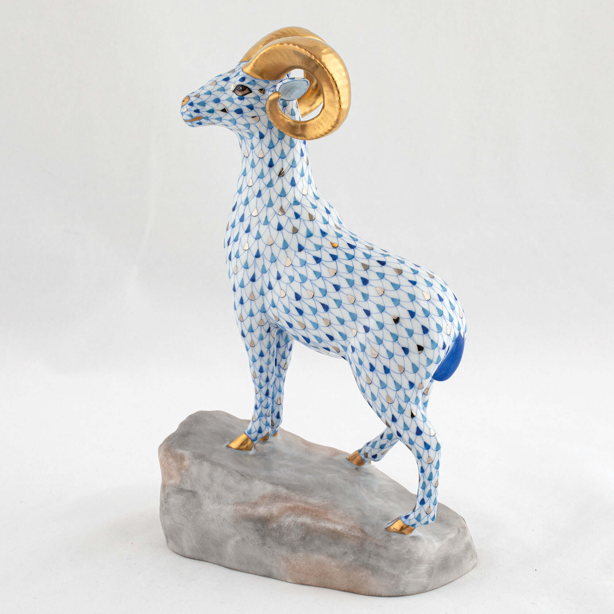 Herend Ram on Rock Figurine — additional view