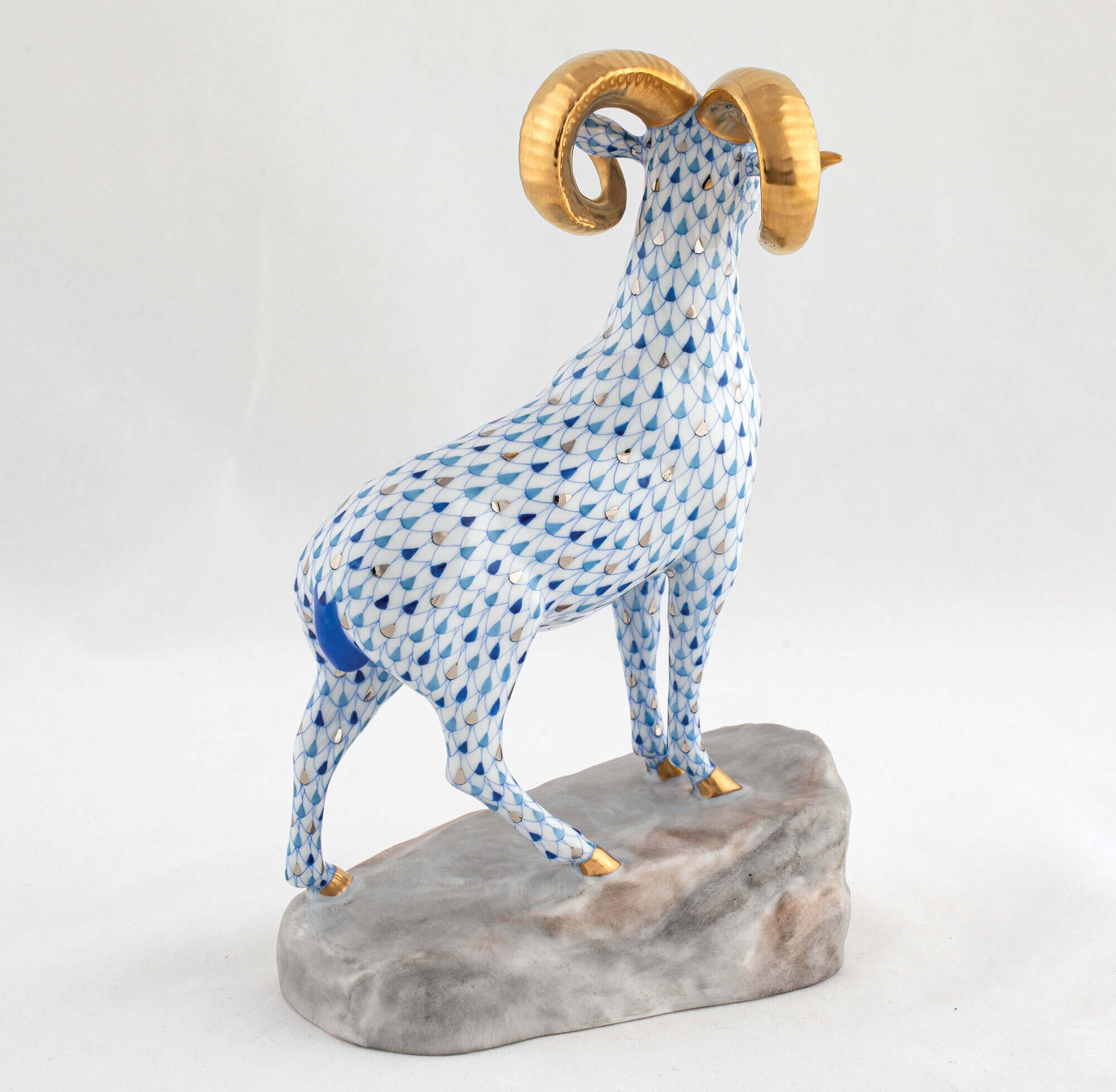 Herend Ram on Rock Figurine — additional view