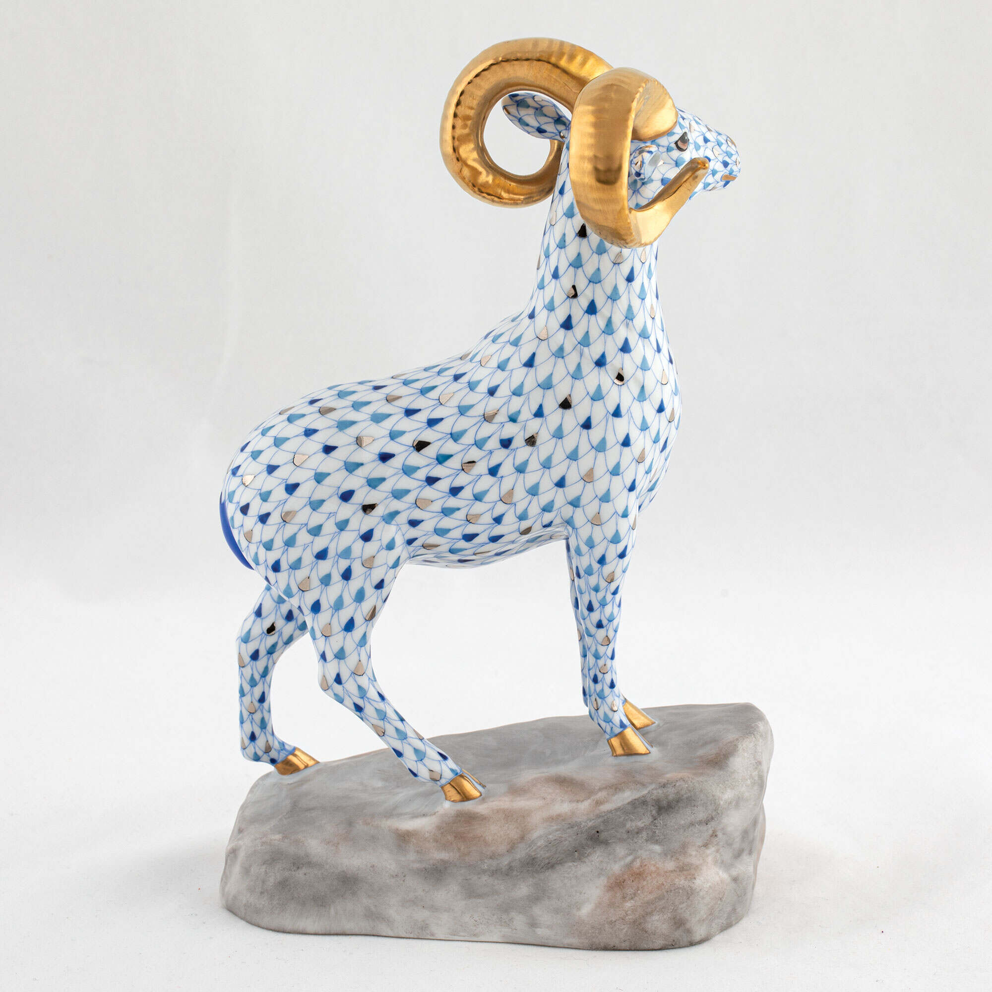 Herend Ram on Rock Figurine — additional view