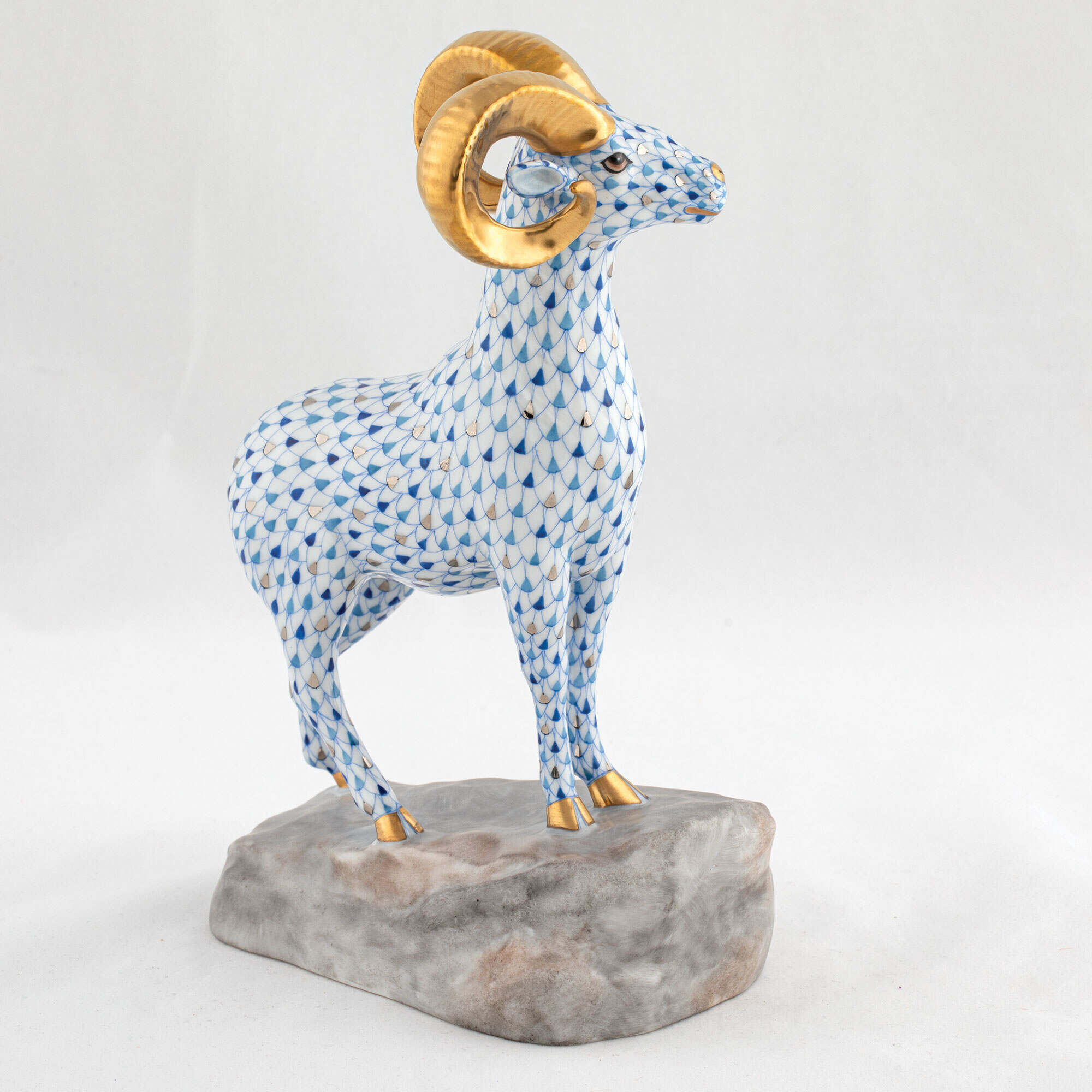 Herend Ram on Rock Figurine — additional view