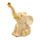 Hand-painted Herend Reach For the Stars Figurine in Butterscotch fishnet porcelain on a white background