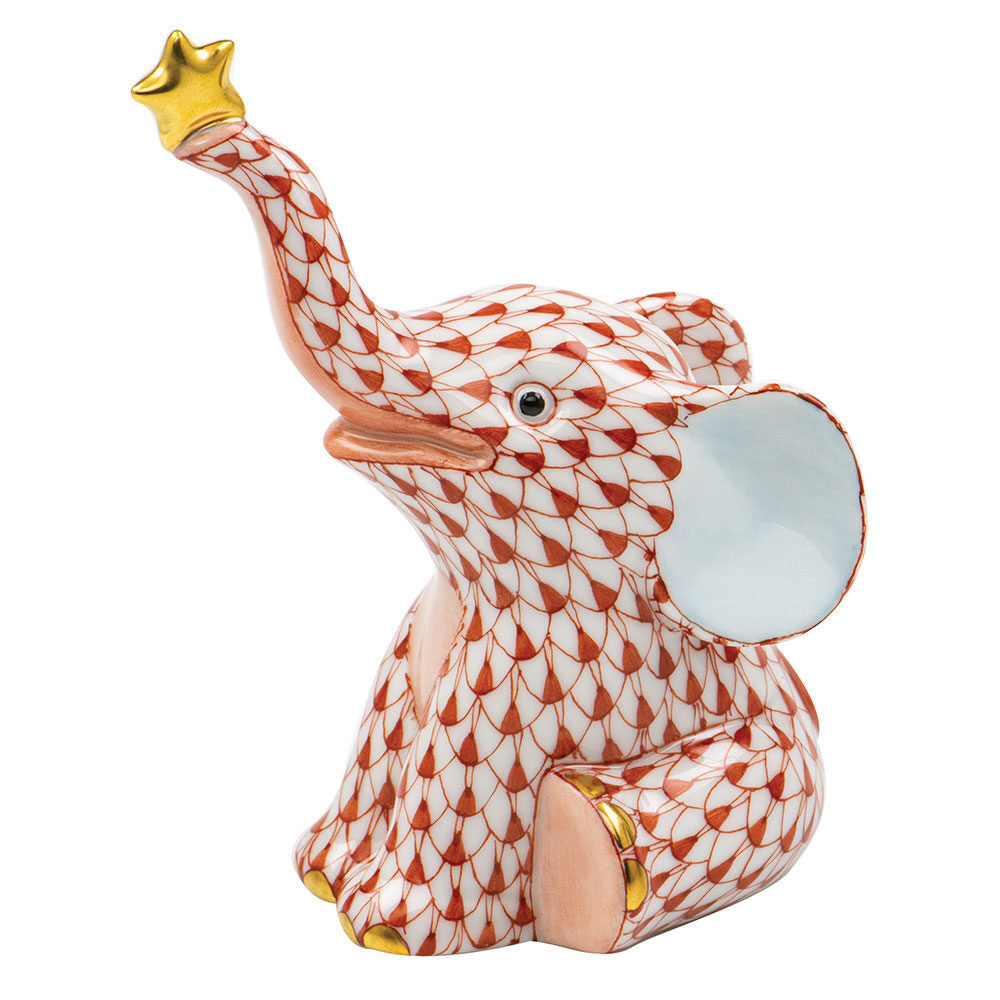 Herend Reach For the Stars Figurine porcelain figurine painted in the Rust fishnet pattern