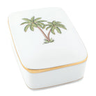 Hand-painted Herend Rect Box in fine porcelain, 5.5in L X 3.75in W X 2.25in H, on a white background