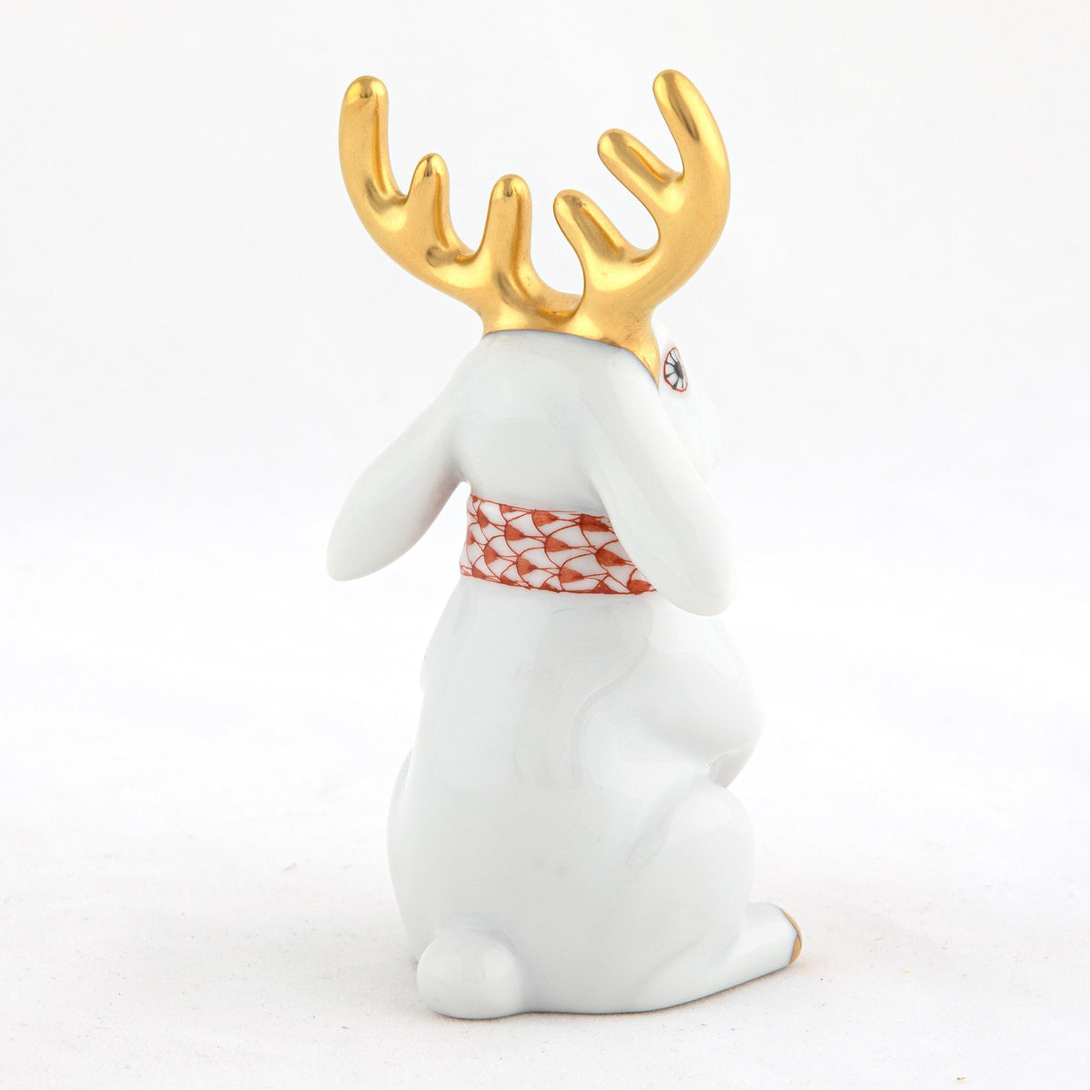 Herend Reindeer Rabbit Figurine – White-Rust, alternate view