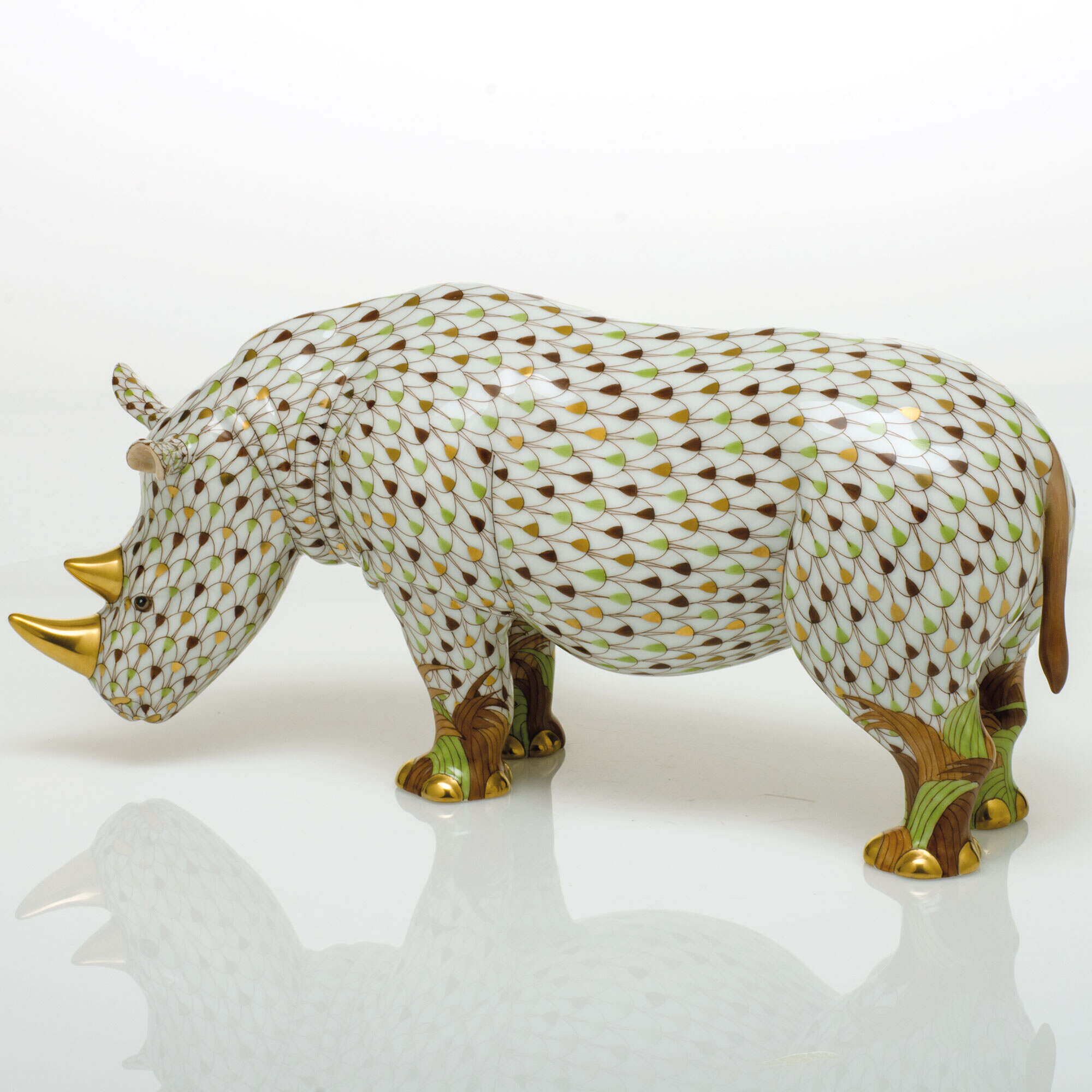 Herend Rhinoceros Figurine — additional view