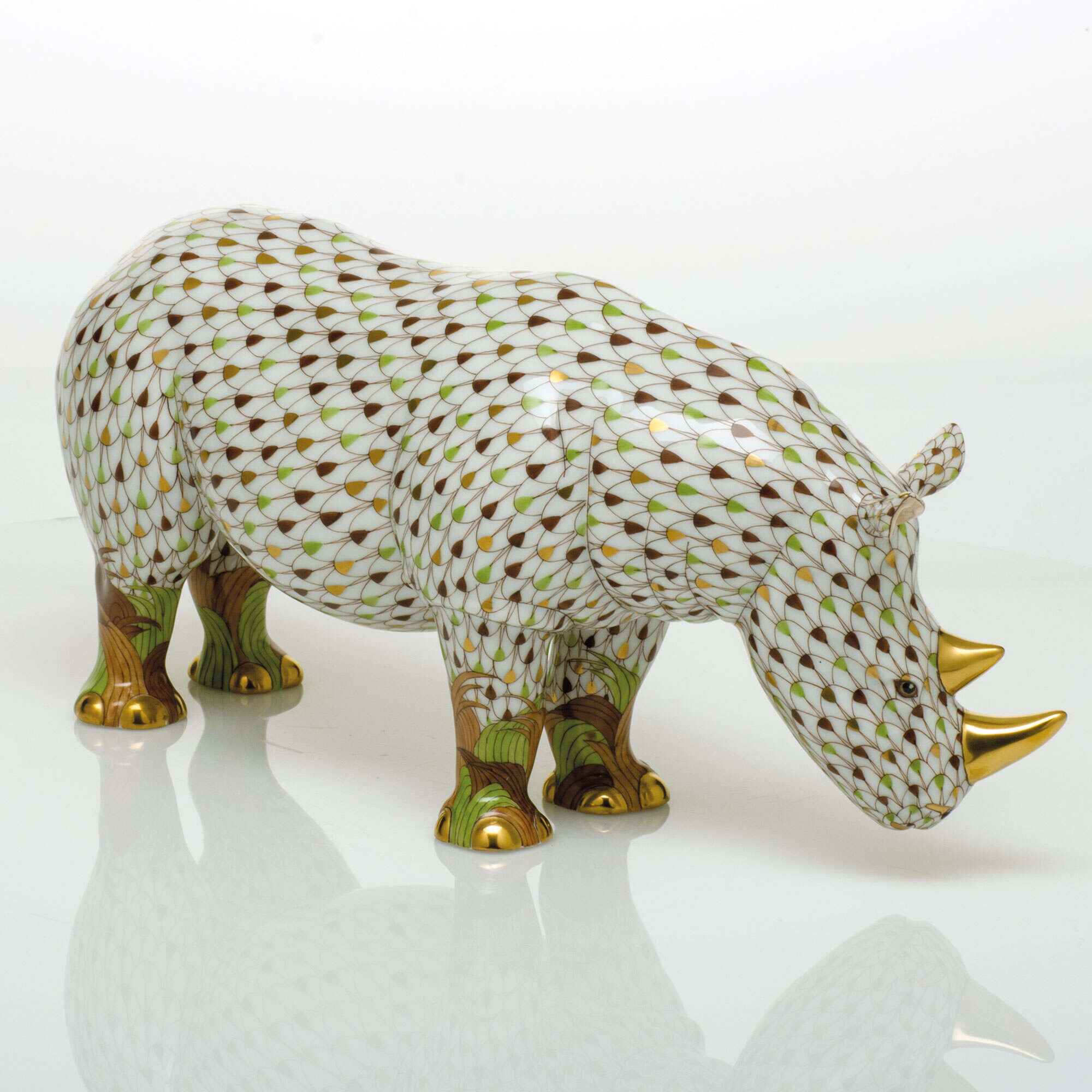 Herend Rhinoceros Figurine — additional view