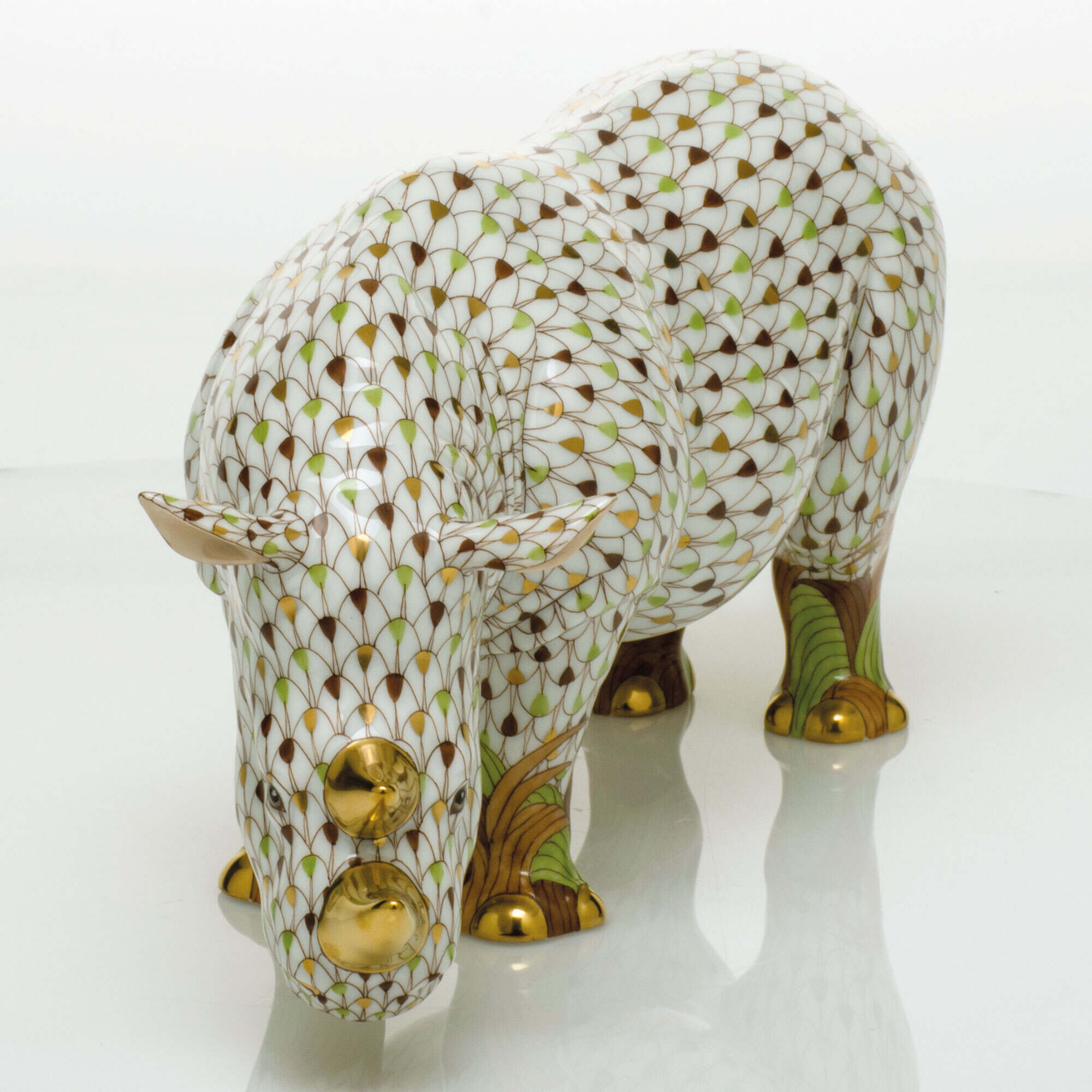 Herend Rhinoceros Figurine — additional view