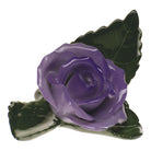 Lavender fishnet Rose on Leaf Table Place Cards & Place Card Holder figurine, hand-painted Herend porcelain with 24k gold accents